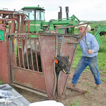 Mark operating the chute.